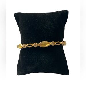 Monet Gold-Toned Ameber Stones Clasp Bracelet